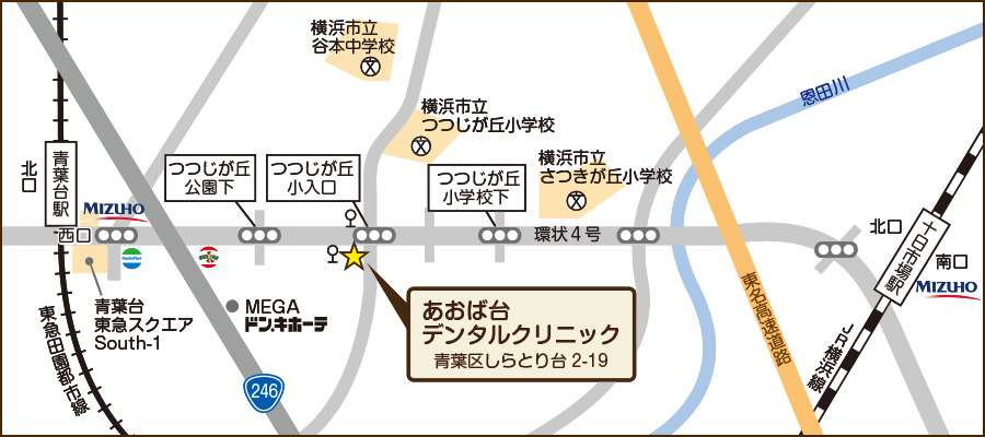 あおば台デンタルクリニック案内図